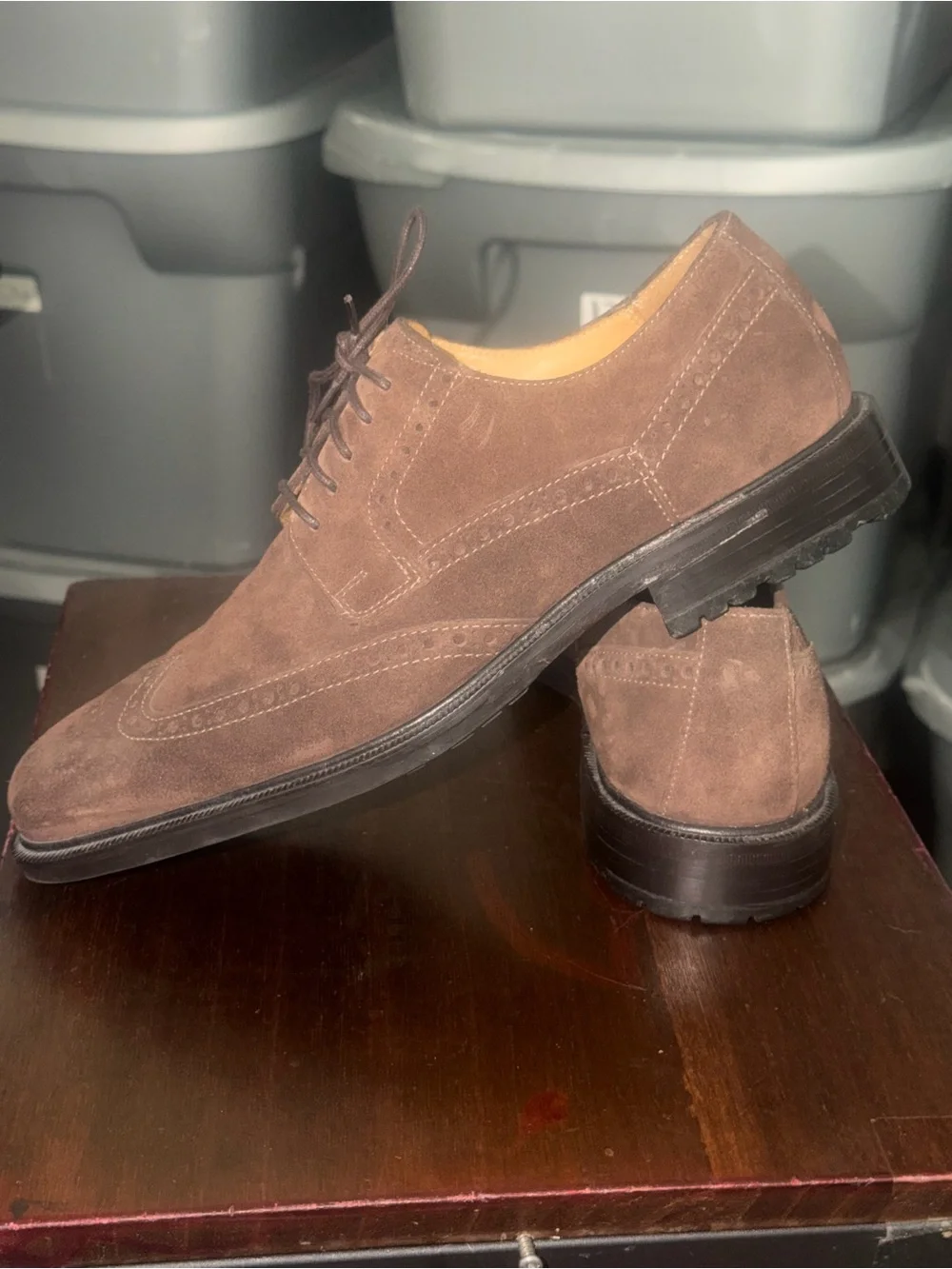 Cole Haan Brown Suede Wingtip w/Nike Air SZ 8 Oxfords(126)